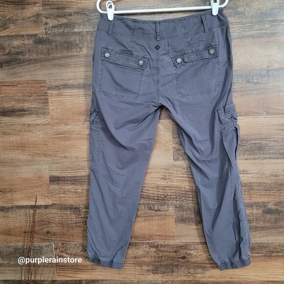 Prana Cargo Joggers 6 Low Rise Rip Stop Blue Gray Stretch Preppy Gorpcore - Picture 2 of 12